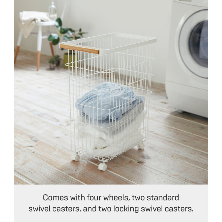 Slim white deals laundry basket